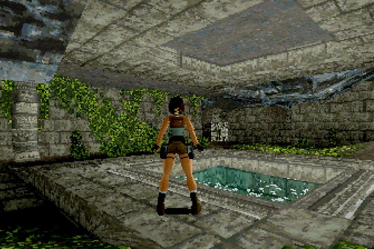 Tomb Raider, 1996, Jeremy H. Smith, executive producer; Toby Gard, Heather Gibson, Neal Boyd, graphic artists; Jason Gosling, Paul Douglas, Gavin Rummery, programmers, SEGA Saturn, © 1996 SQUARE ENIX CO., LTD. All Rights<br /><br />Reserved