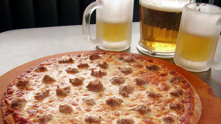 Beer and pizza