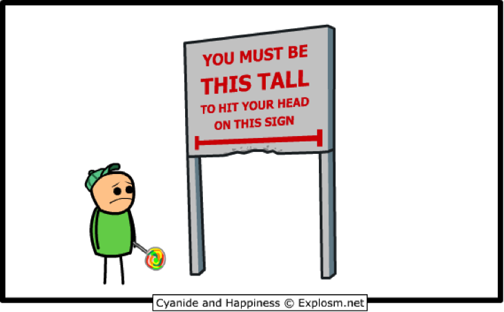 You must be this tall sign